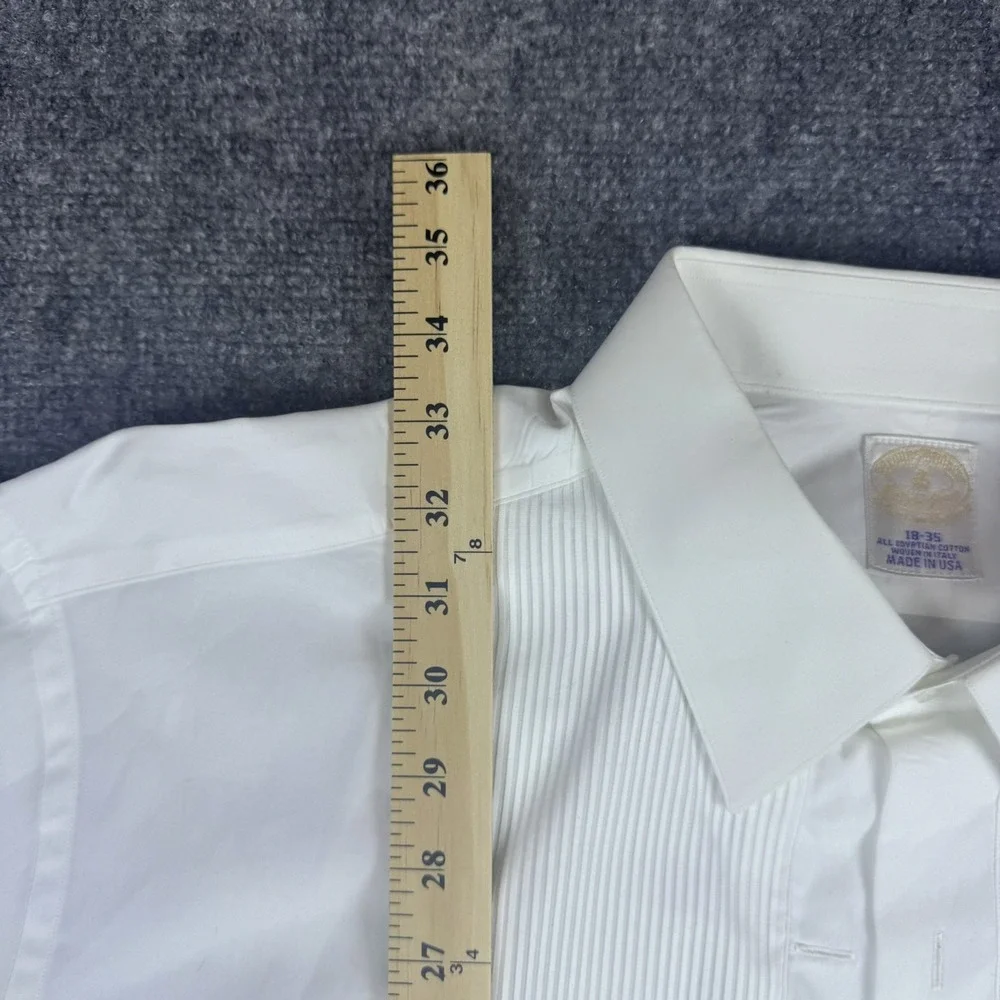 Brooks Brothers Golden Fleece Mens White Egyptian Cotton Tuxedo Shirt 18 35 - Picture 5 of 10